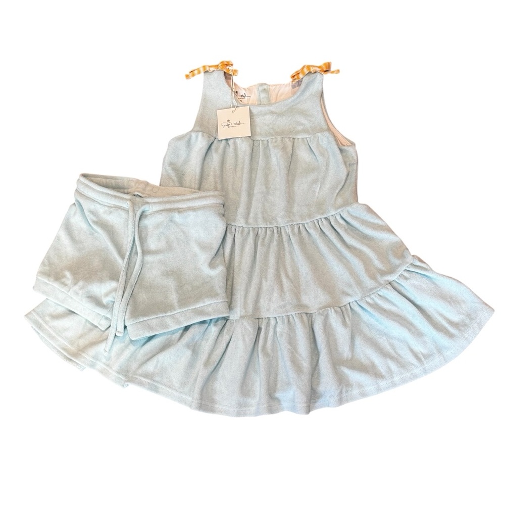 NWT Love + Grow Clothing Co Terry Cloth Set- Coastal Blue 12y